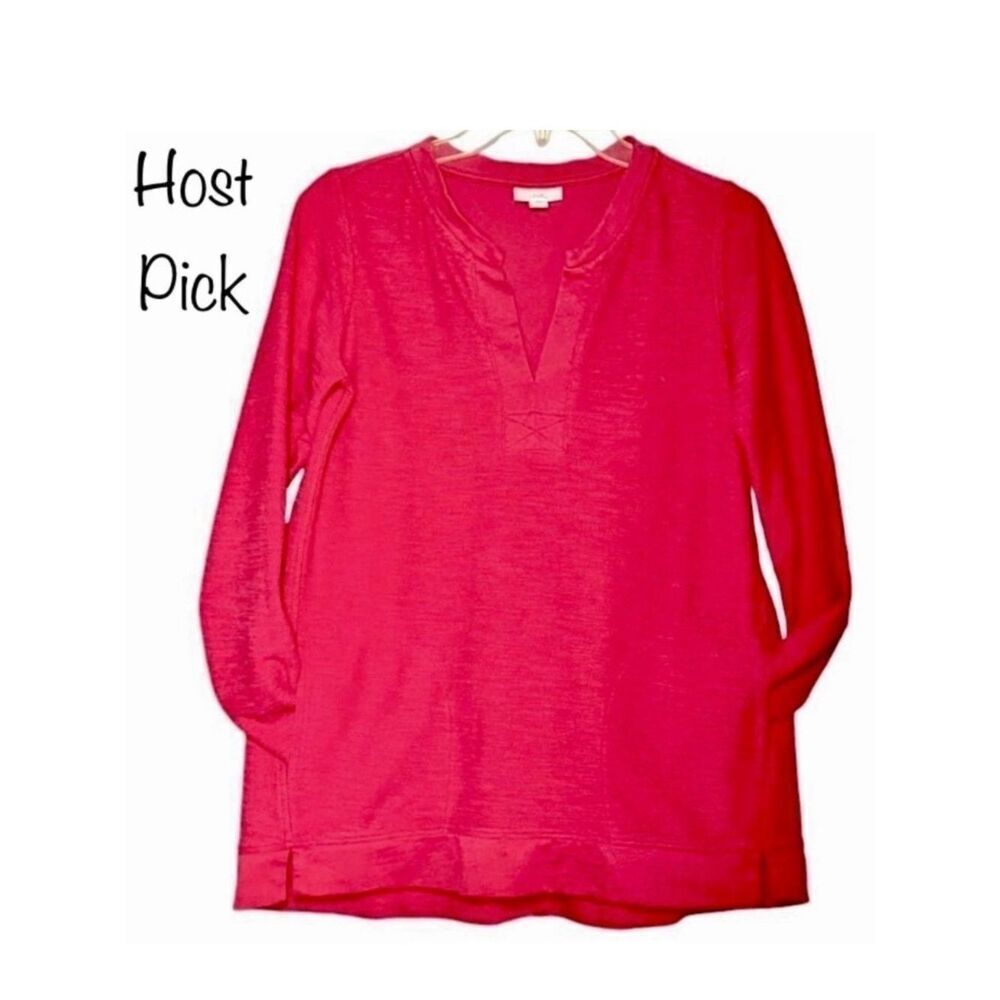 J Jill Knit Tunic with Pockets in Red Women’s XSP